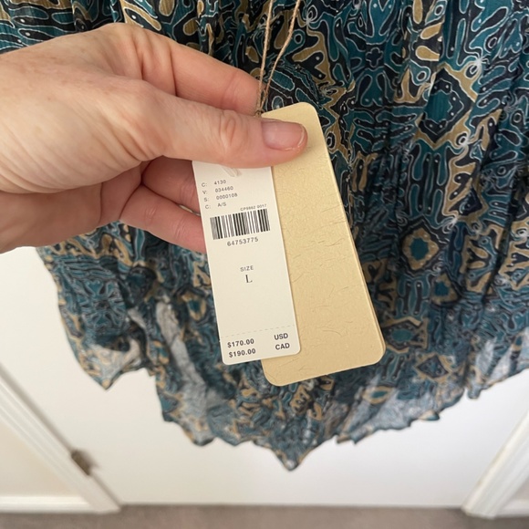 Anthropologie Blue and Brown Patterned Mini Dress - Picture 11 of 16